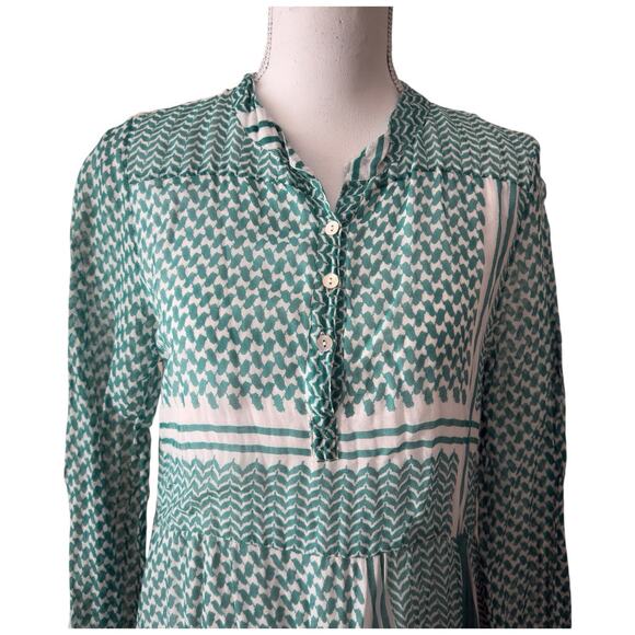 Vintage Ibiza Long Sleeve Cotton Maxi Dress Free Size - Picture 5 of 14